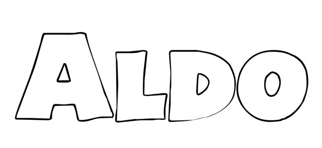 Coloriage Aldo - Prénom à imprimer
