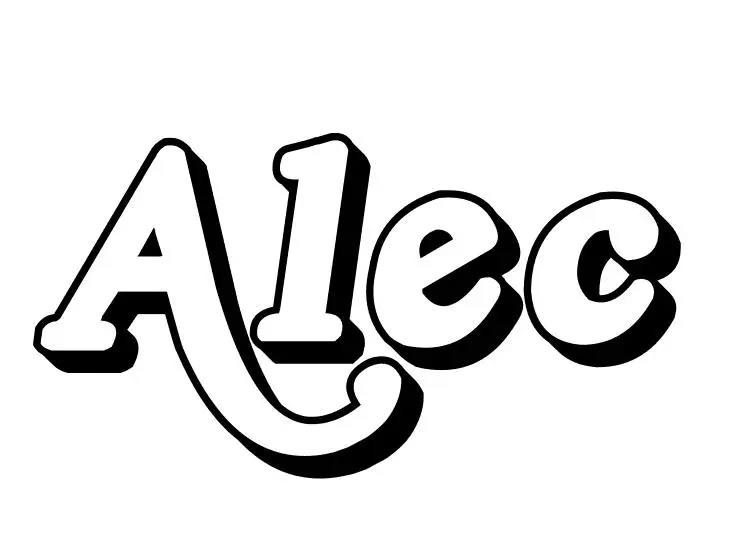 Coloriage Alec - Prénom à imprimer