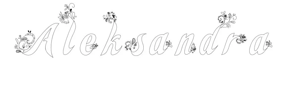 Coloriage Aleksandra - Prénom à imprimer