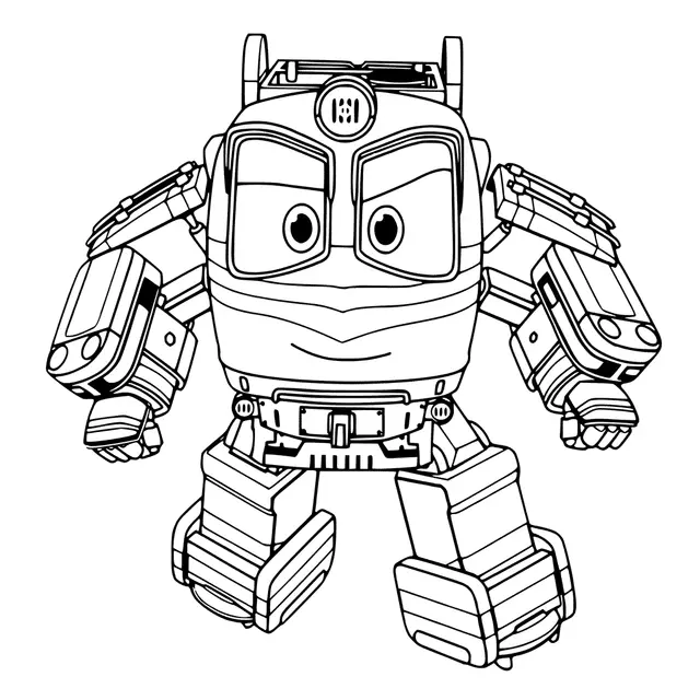 Coloriage Alf Robot Train En Mode Action - Robot à imprimer