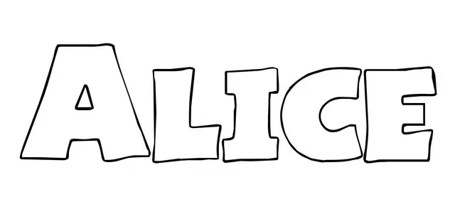 Coloriage Alice - Prénom à imprimer