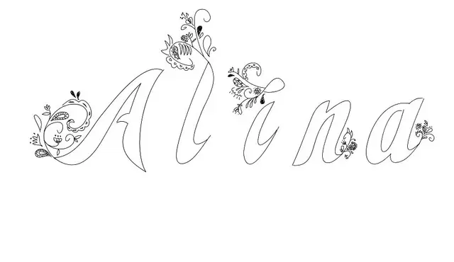 Coloriage Alina - Prénom à imprimer