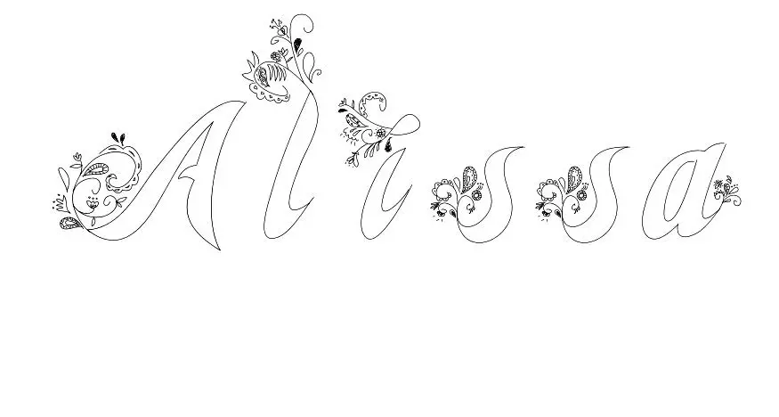 Coloriage Alissa - Prénom à imprimer