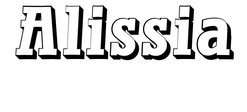 Coloriage Alissia - Prénom à imprimer