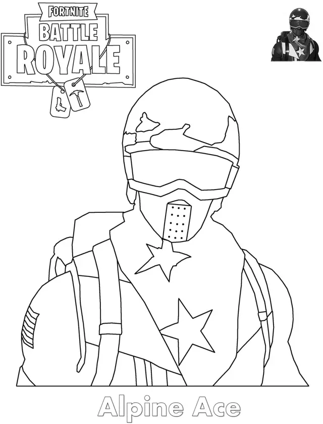 Coloriage Alpine Ace Skin Fortnite - Fortnite à imprimer