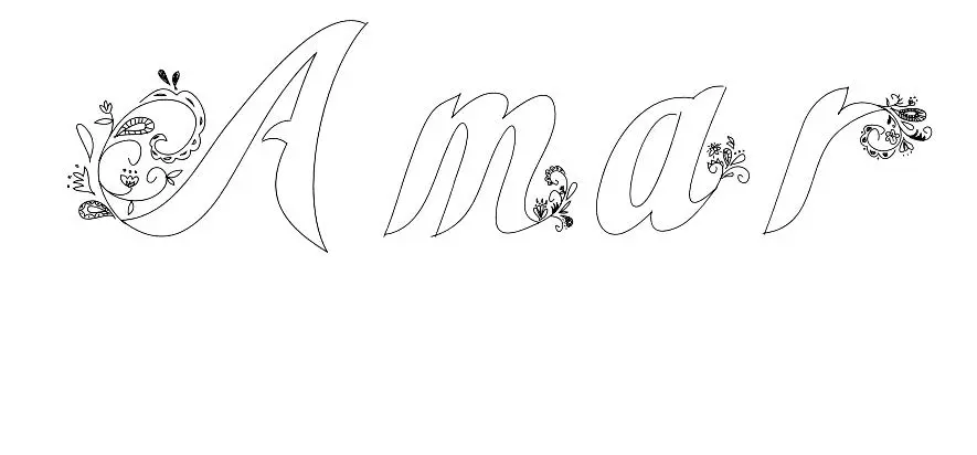 Coloriage Amar - Prénom à imprimer
