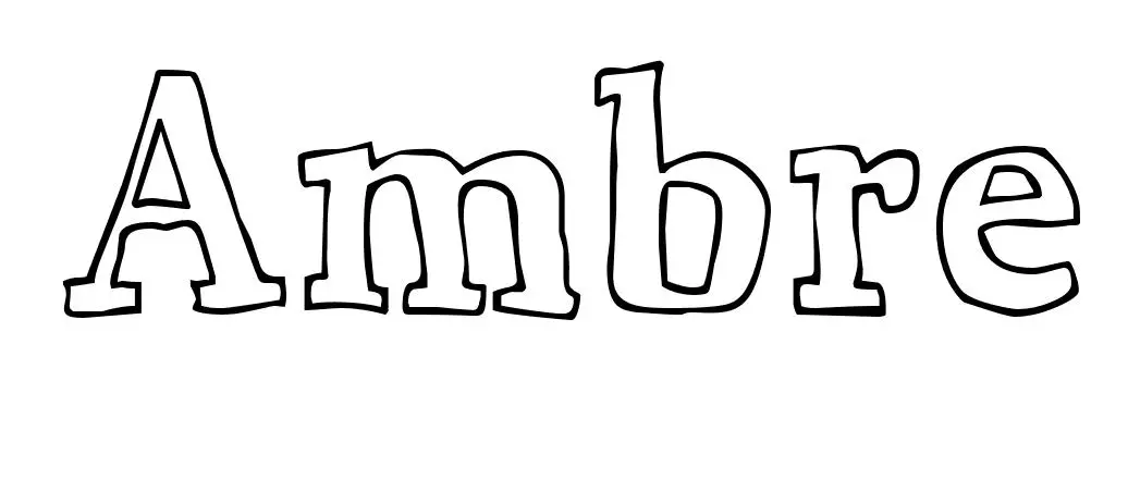 Coloriage Ambre - Prénom à imprimer