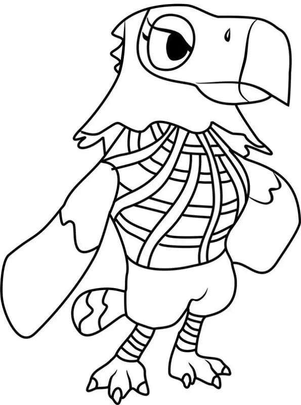 Coloriage Amelia Village Eagle With A Pretentious Personality - Animal crossing à imprimer