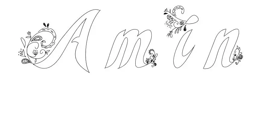 Amin coloring page to print