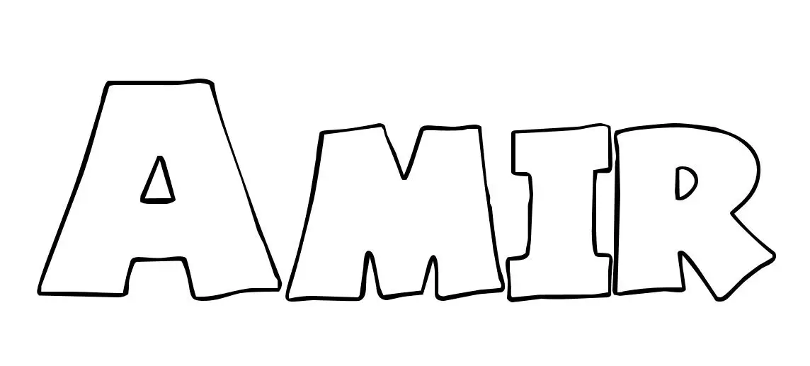 Coloriage Amir - Prénom à imprimer
