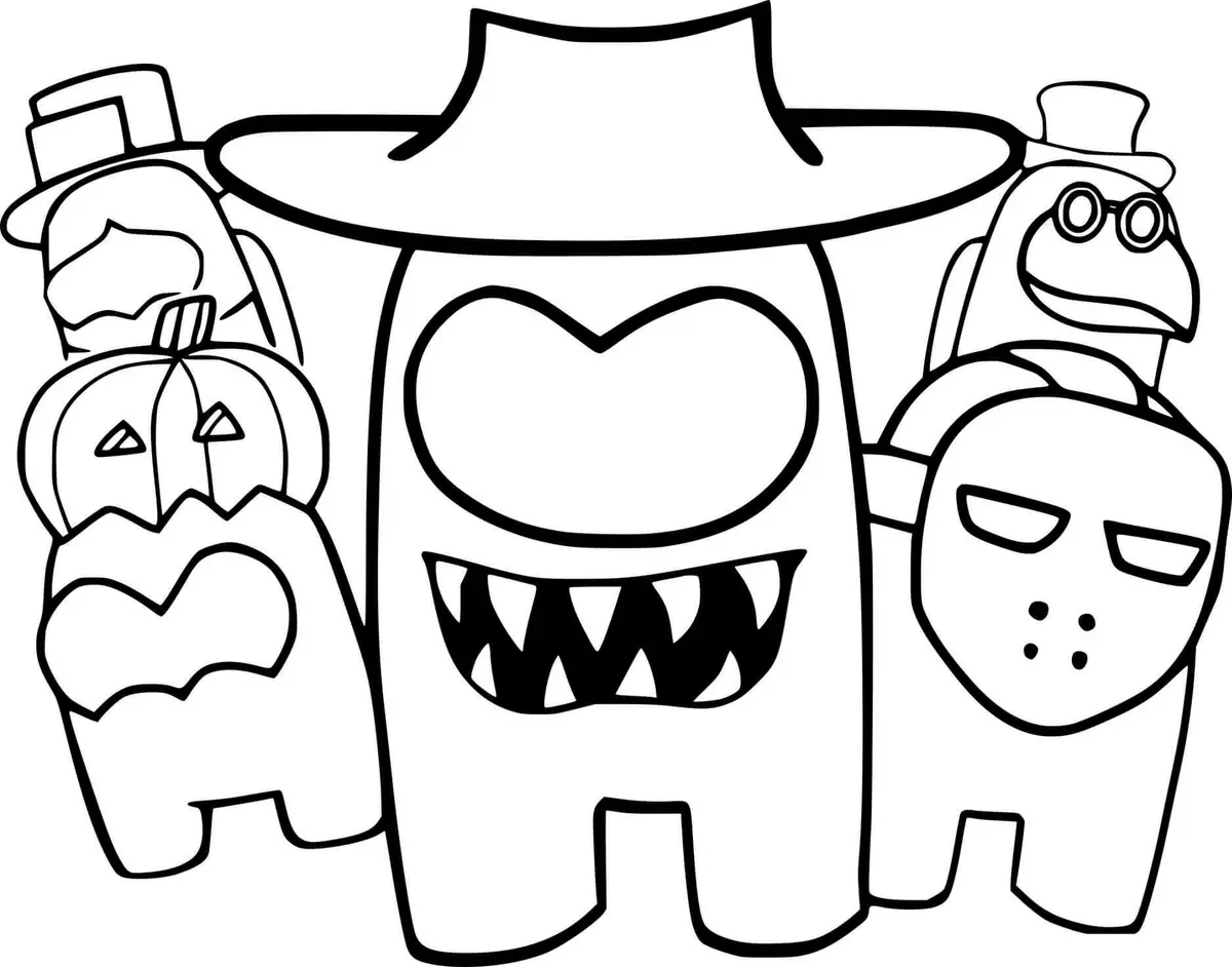 Ausmalbild Among Us Halloween Ausmalbilder zum Ausdrucken