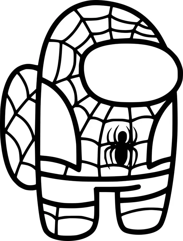 Coloriage Among Us Spiderman - Among us à imprimer