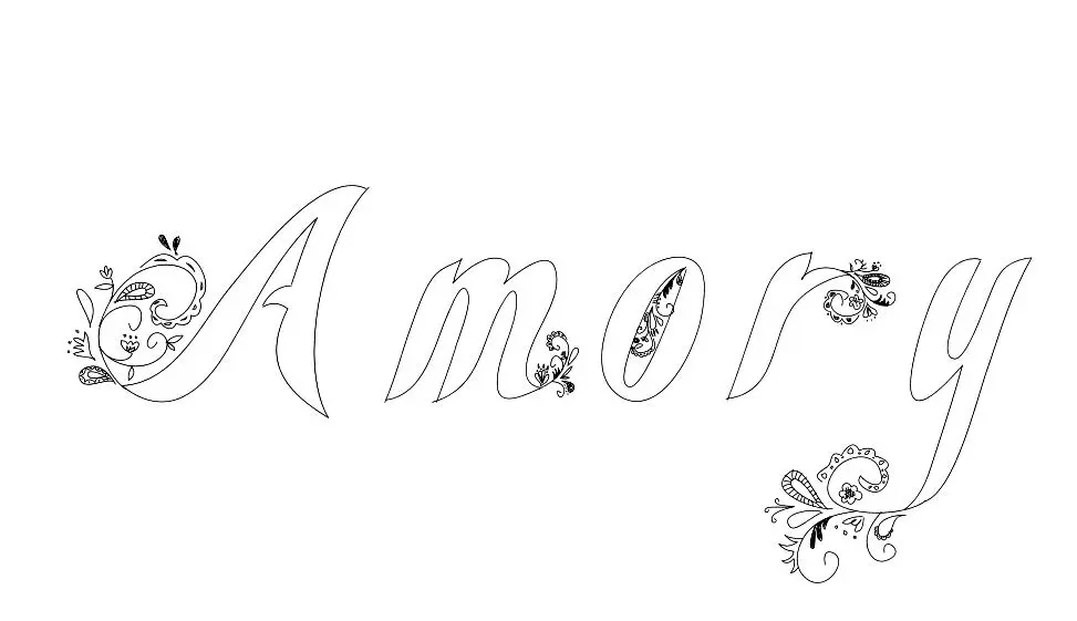 Coloriage Amory - Prénom à imprimer