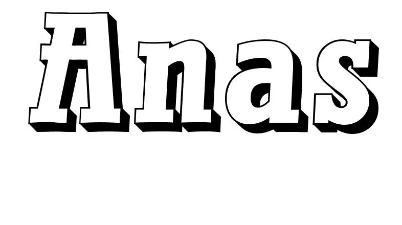 Coloriage Anas - Prénom à imprimer