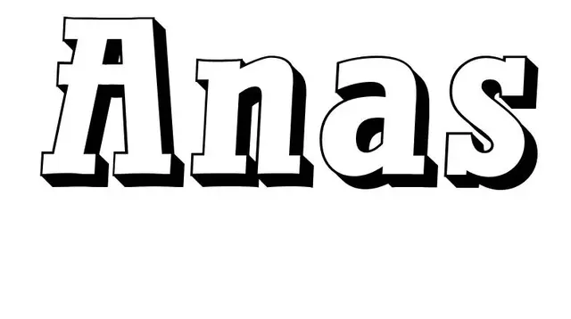 Coloriage Anas - Prénom à imprimer