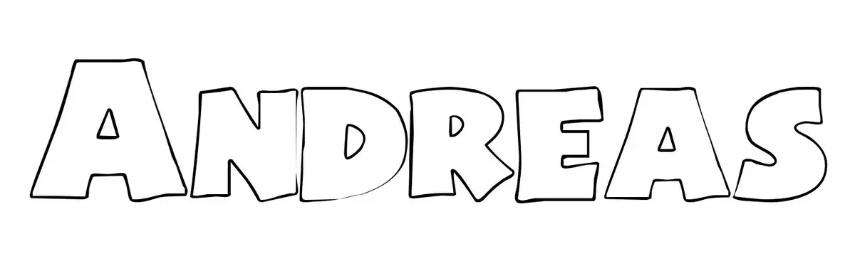 Coloriage Andreas - Prénom à imprimer