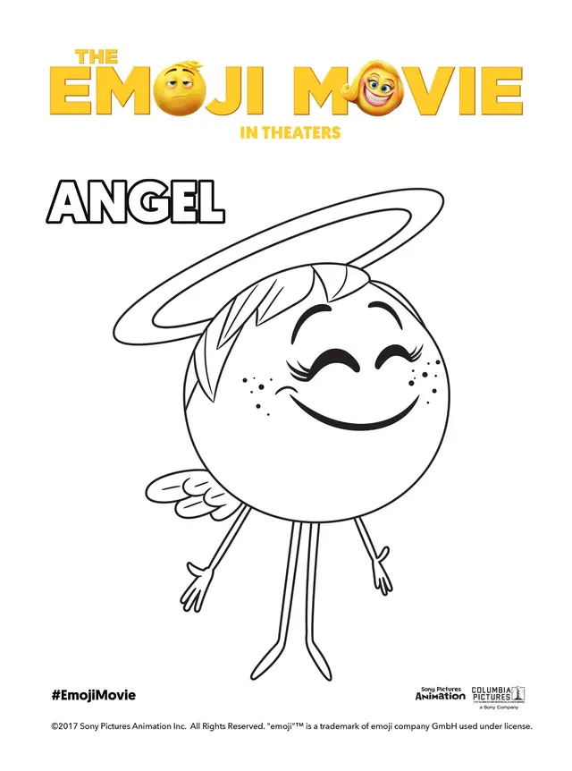 Dibujo de Emoji Ángel de Emoji: La Película para colorear