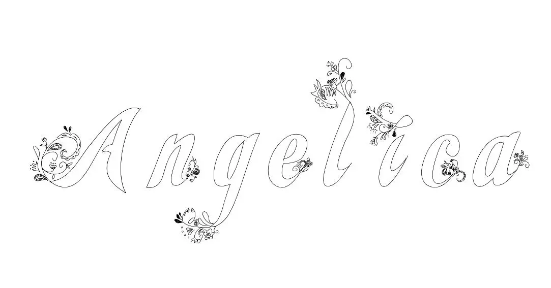 Coloriage Angelica - Prénom à imprimer