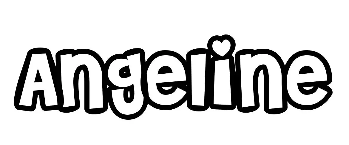 Coloriage Angeline - Prénom à imprimer