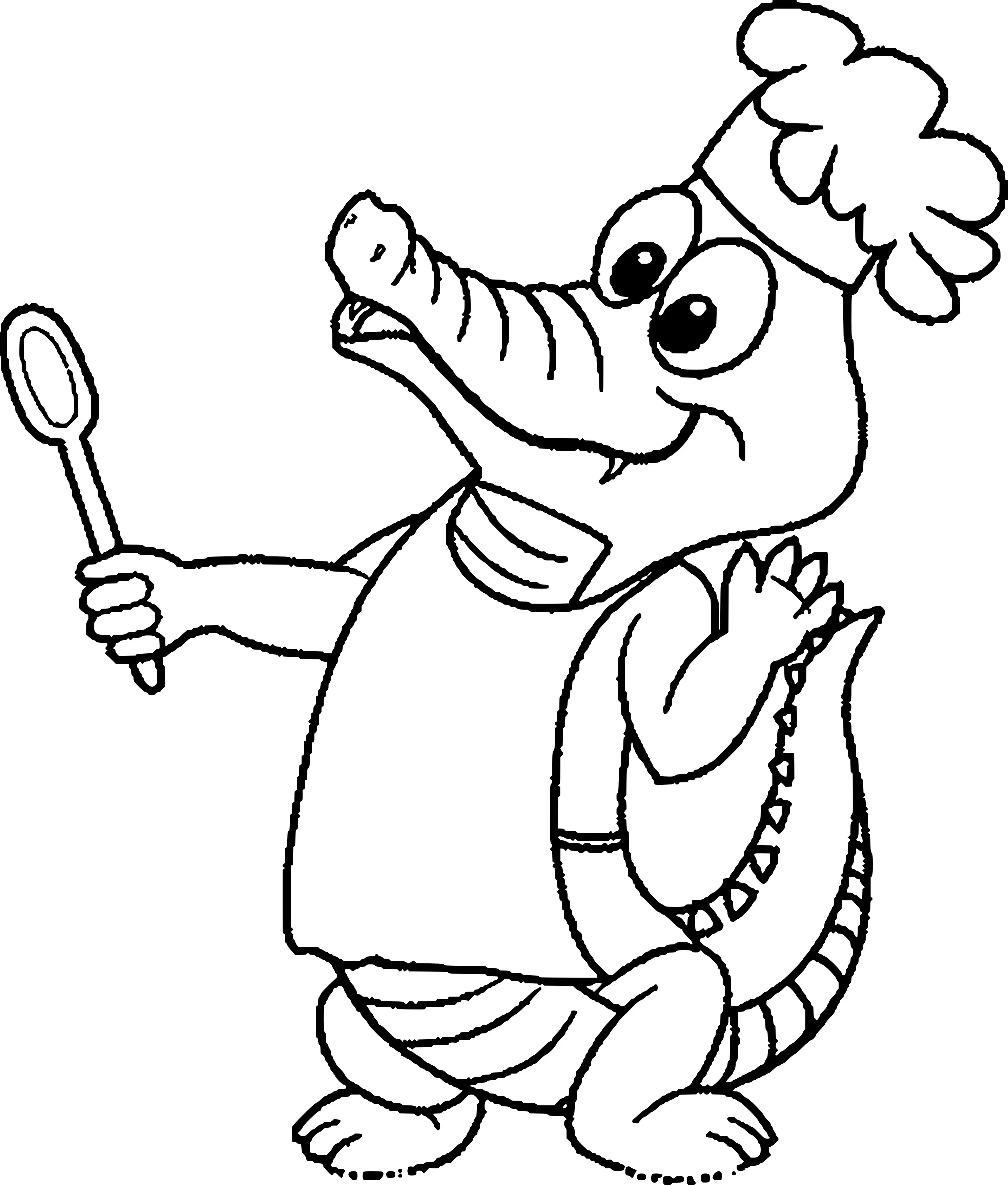 Chef Cook Crocodile coloring page to print
