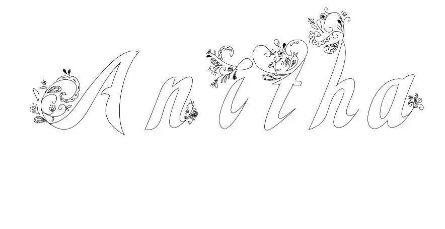 Coloriage Anitha - Prénom à imprimer