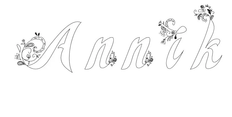 Coloriage Annik - Prénom à imprimer