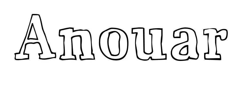 Coloriage Anouar - Prénom à imprimer