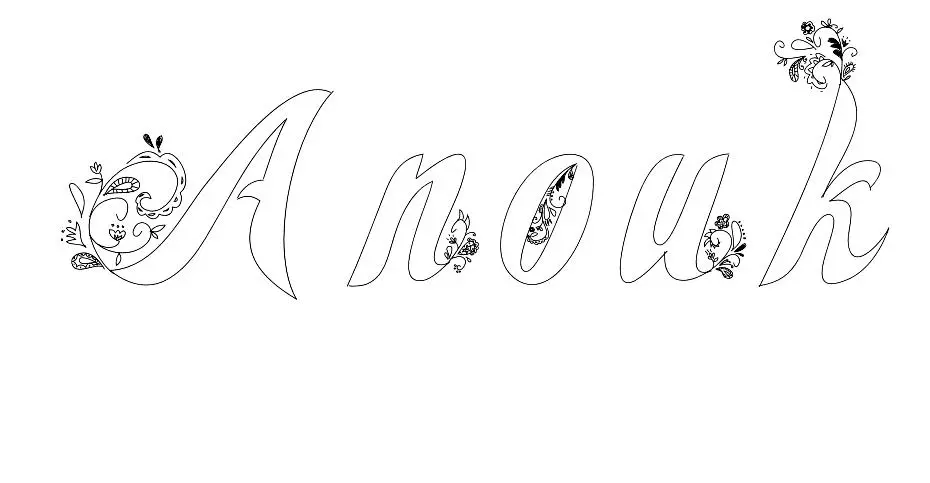 Coloriage Anouk - Prénom à imprimer