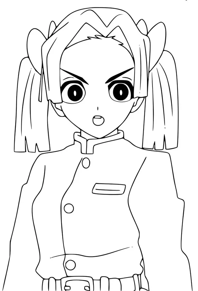 Aoi Kanzaki from Demon Slayer coloring page to print