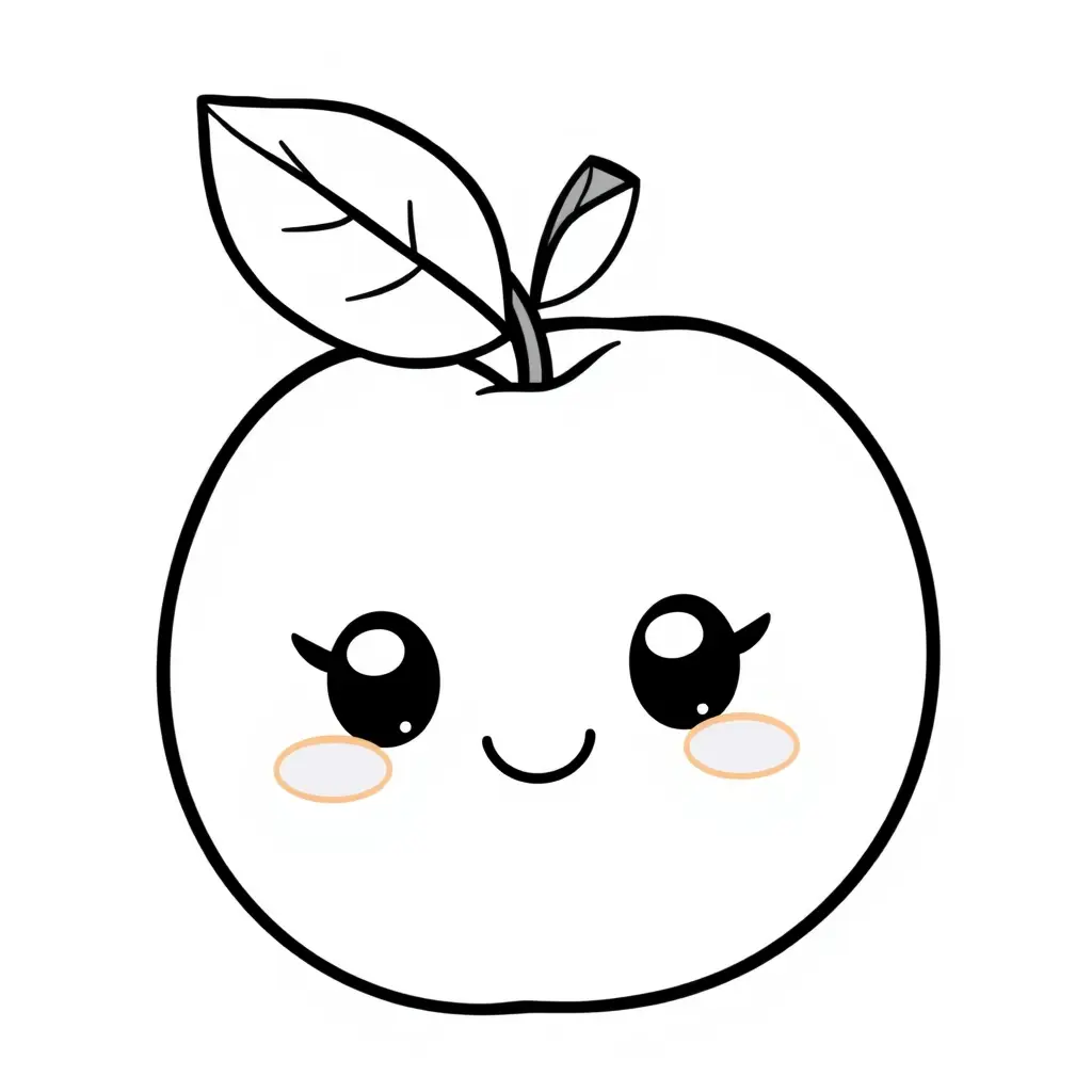 Coloriage Apricot Fruit Kawaii - Kawaii fruits à imprimer