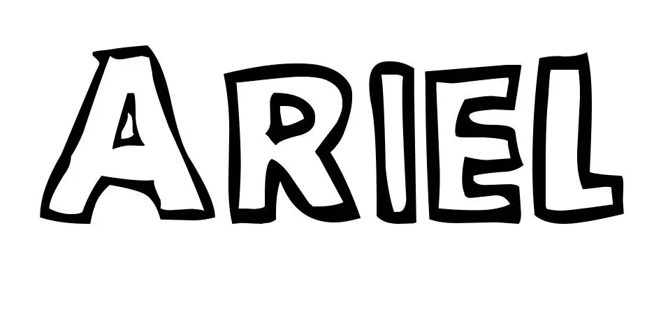 Disegno di Ariel – Disegno del Nome da Colorare da stampare