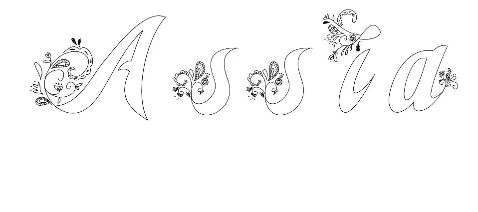Coloriage Assia - Prénom à imprimer