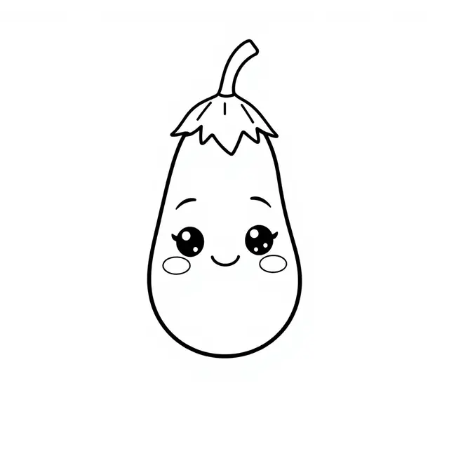 Coloriage Aubergine Facile Légumes - Legumes à imprimer