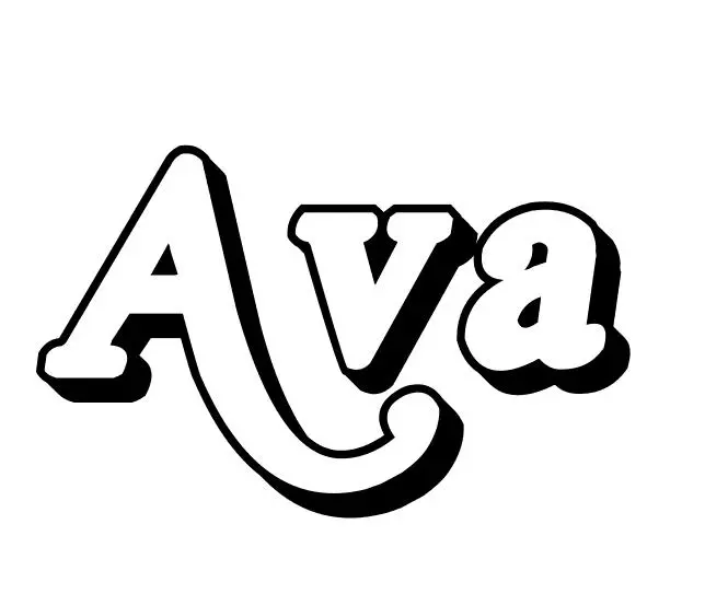 Coloriage Ava - Prénom à imprimer