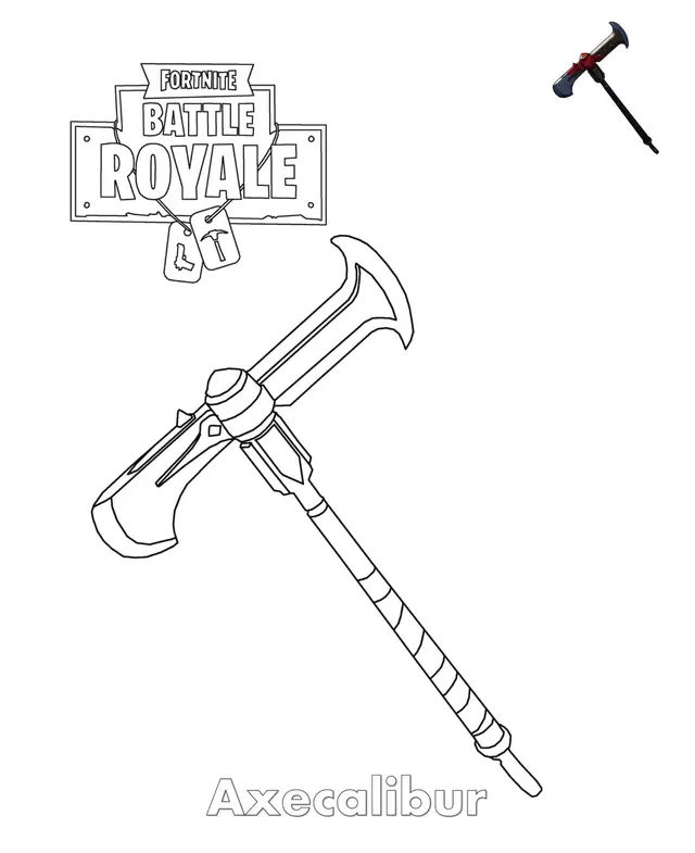 Coloriage Axecalibur Fortnite Item - Fortnite à imprimer