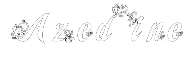 Coloriage Azedine - Prénom à imprimer