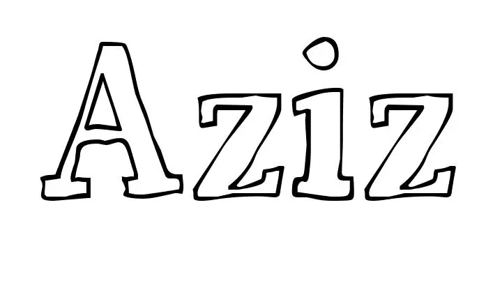 Coloriage Aziz - Prénom à imprimer