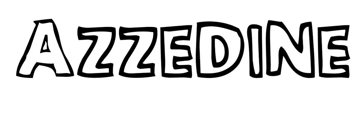 Coloriage Azzedine - Prénom à imprimer