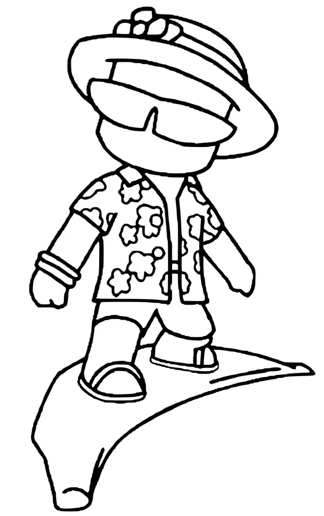 Desenho de Banana Surfista Stumble Guys para colorir