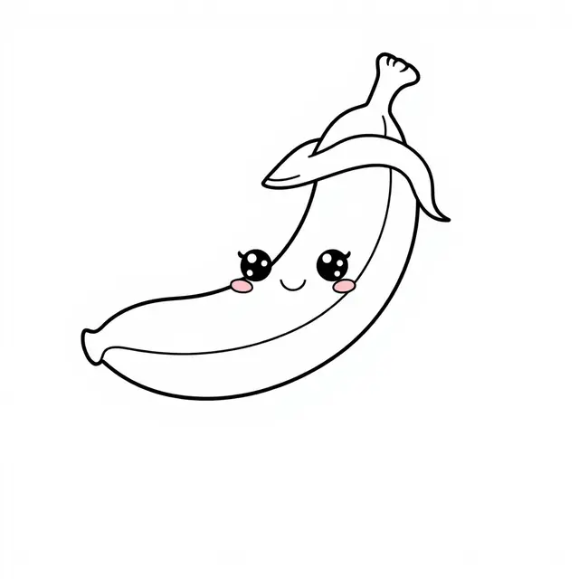 Kawaii Banana coloring page to print
