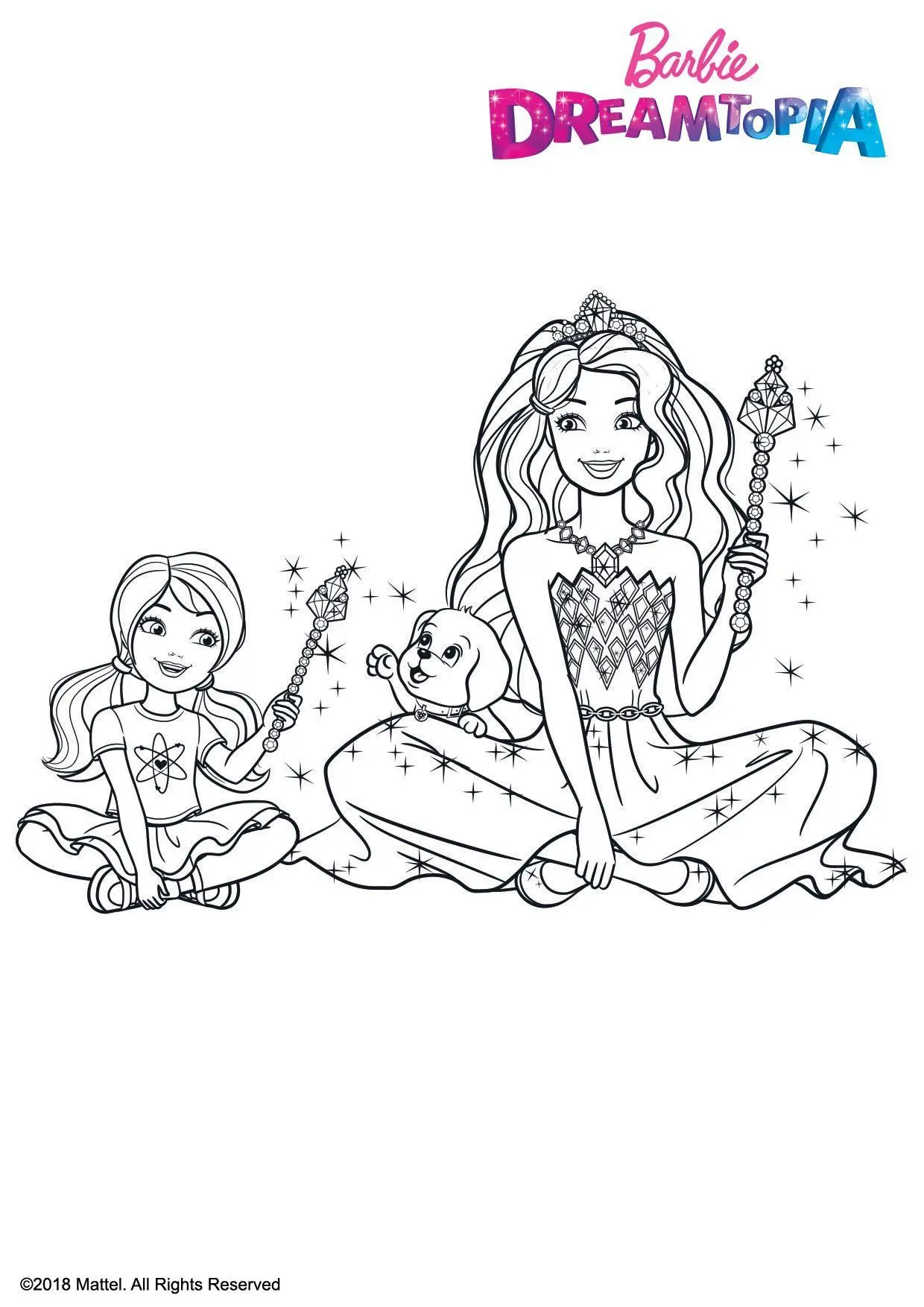 Coloriage Barbie Chelsea Et Honey - Gulli à imprimer