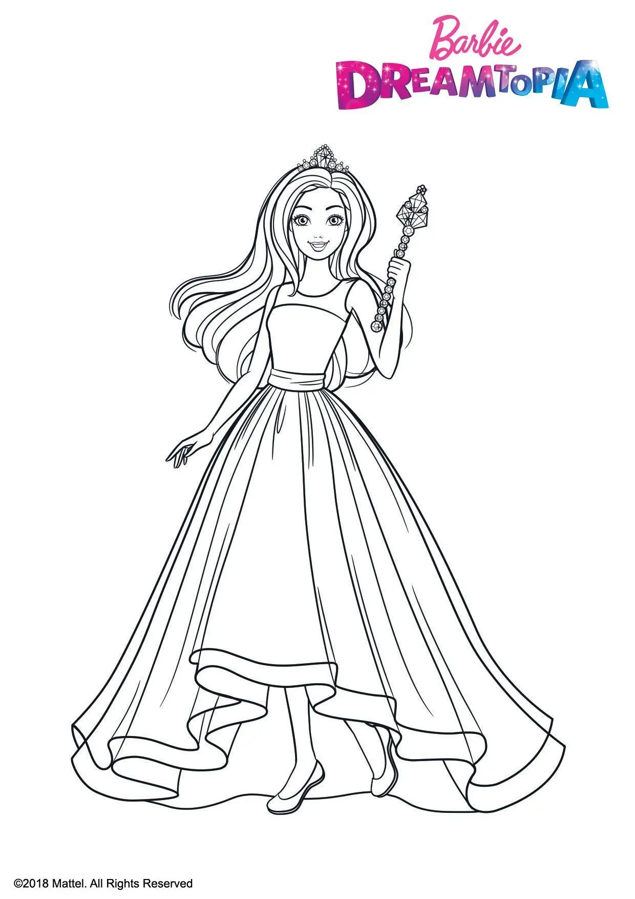 Coloriage Barbie Princesse Arc En Ciel - Gulli à imprimer
