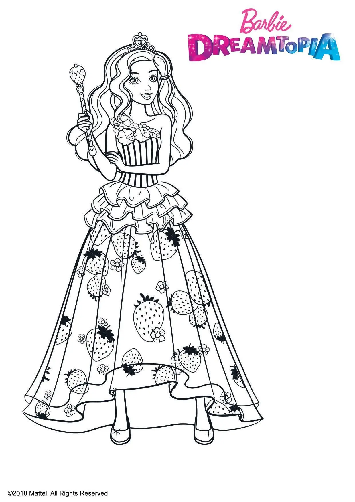 Coloriage Barbie Princesse Bonbons - Gulli à imprimer