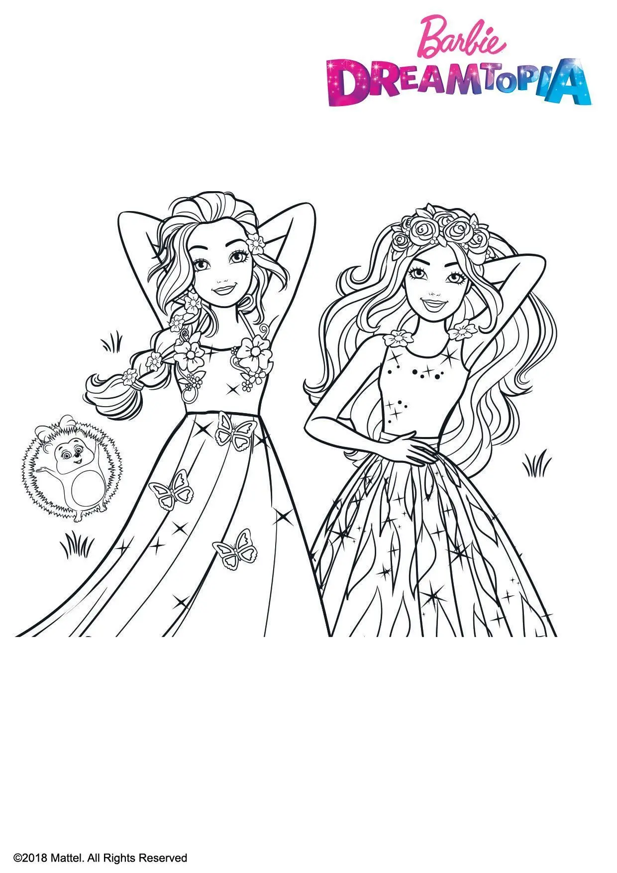 Coloriage Barbie Princesses Chevelures Magiques - Gulli à imprimer