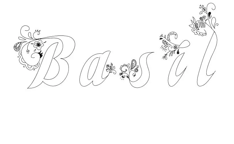 Coloriage Basil - Prénom à imprimer