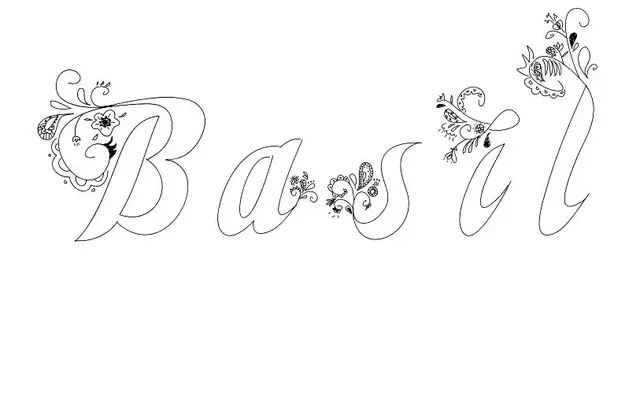 Coloriage Basil - Prénom à imprimer