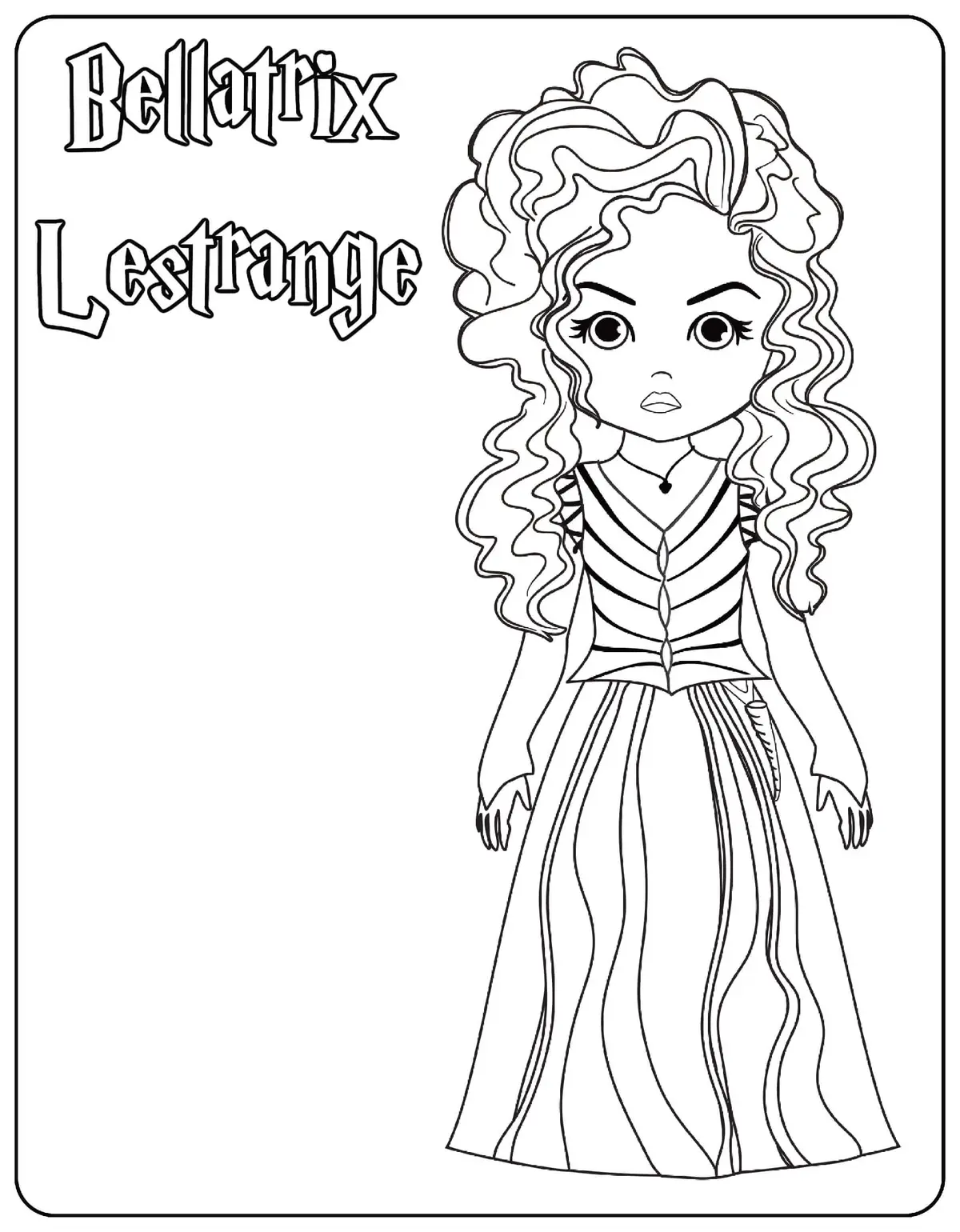 Coloriage Bellatrix Lestrange - Harry potter à imprimer