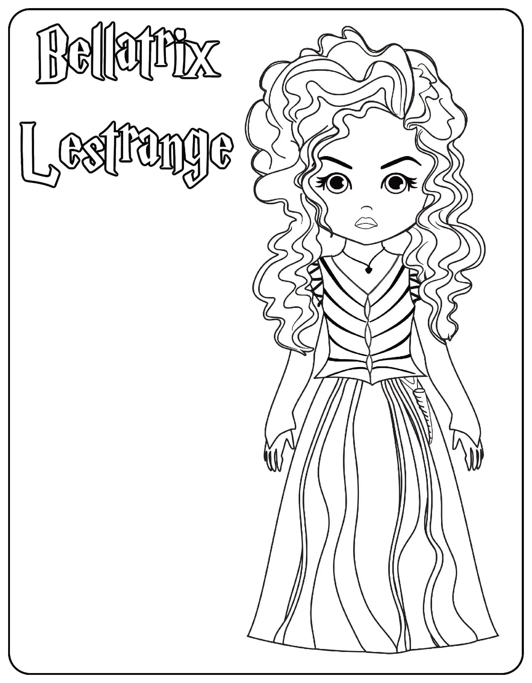 Coloriage Bellatrix Lestrange - Harry potter à imprimer