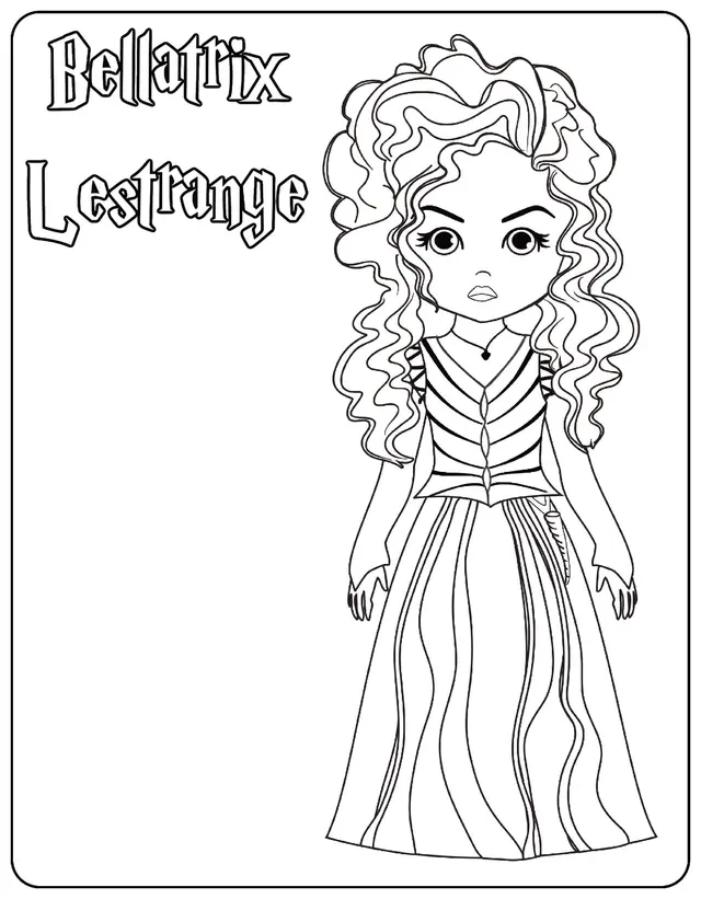 Coloriage Bellatrix Lestrange - Harry potter à imprimer