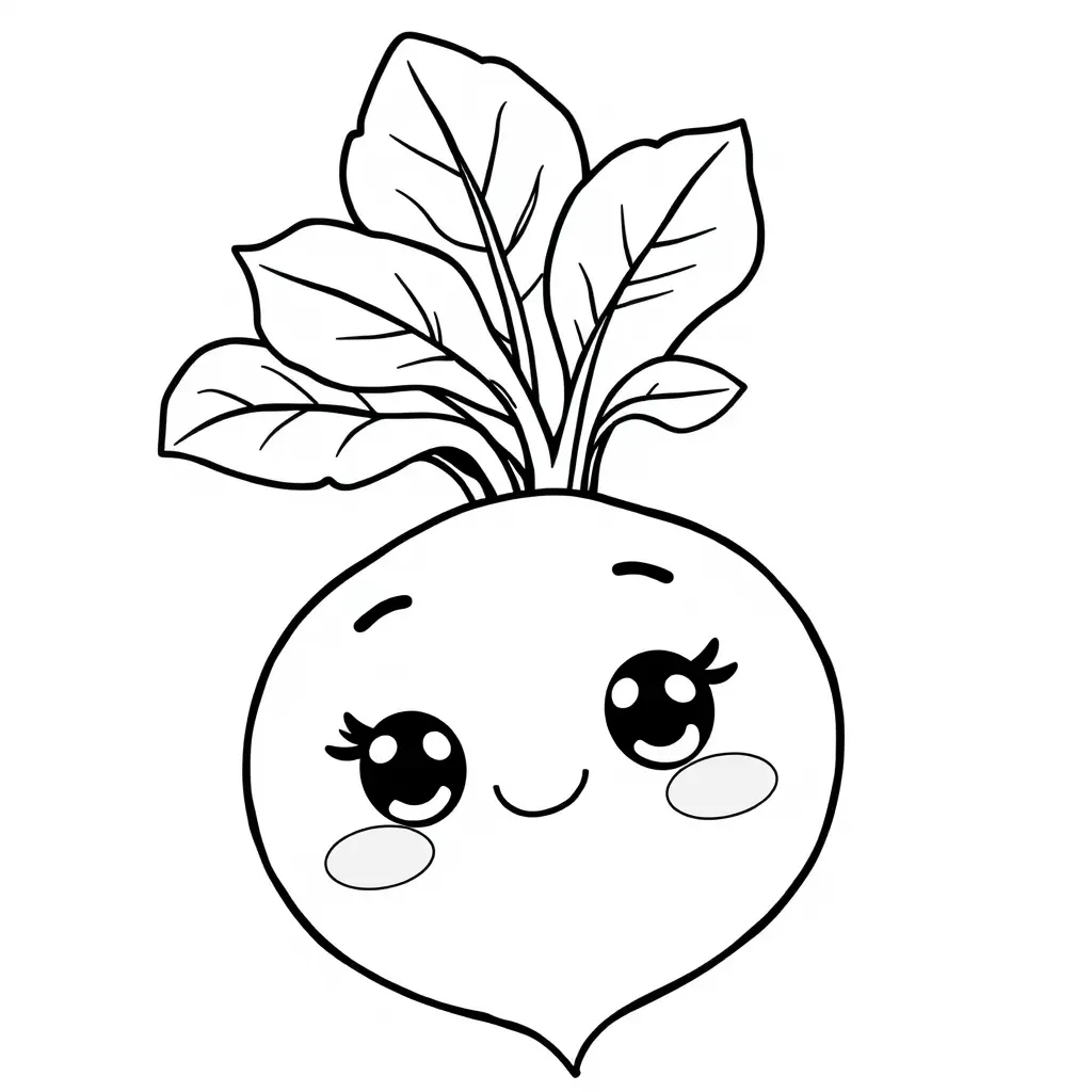 Cute Beet coloring page to print
